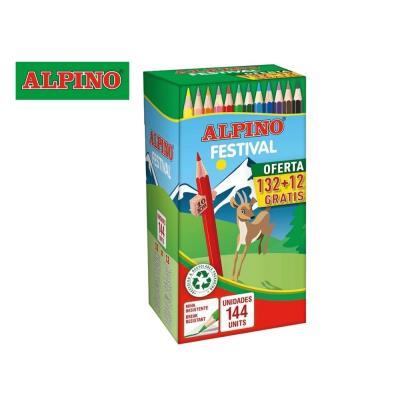 LAPICES DE COLORES ALPINO SCHOOL PACK DE 132 UDS + 12 UDS GRATIS  (C0131144)