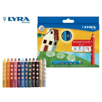 LAPICES DE 12 COLORES LYRA GROOVE TRIPLE 3 EN 1 (L3831120)
