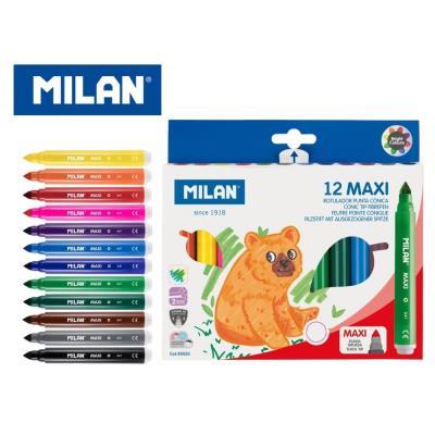 CAJA DE 12 MAXI ROTULADORES MILAN (80020)