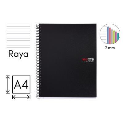 CUADERNO MIQUELRIUS NOTEBOOK 6 A4 150H. RAYA P.P. NEGRO (2830)