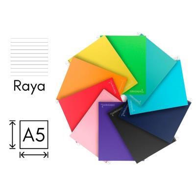 CUADERNO ESPIRAL LIDERPAPEL A5 MICRO TAPA FORRADA 140H 75 GR HORIZONTAL 5 BANDAS6 TALADROS COL. SURT