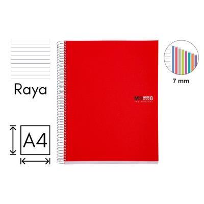 CUADERNO MIQUELRIUS NB-8 A4 200H PP. LINEA  70GR. ROJO (MR43002)