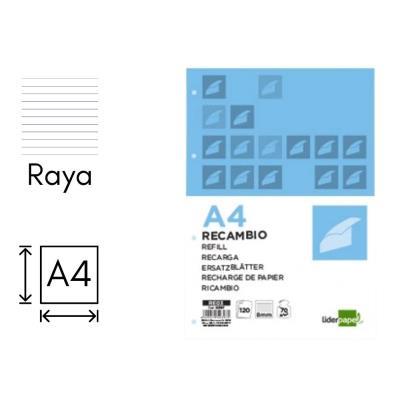 RECAMBIO A4 1 RAYA 70 GRM PAQ. DE 100H LIDERPAPEL