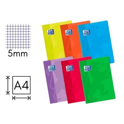 LIBRETA GRAPADA A4 5X5 48H CON MARGEN TAPA BLANDA COLORES SURTIDOS  (100104459)