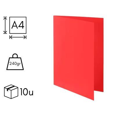 SUBCARPETA GRAFOPLÁS A4 240 GRS. COL. ROJO PAQUETE 10 UDS. (77051)
