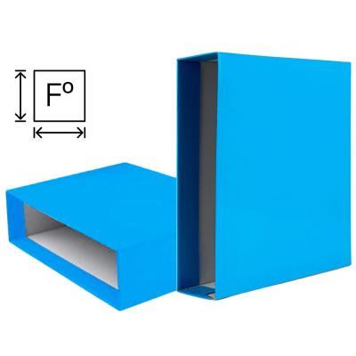 CAJA PARA ARCHIVADOR LIDERPAPEL Fº LOMO 75 MM. AZUL CLARO (64591)