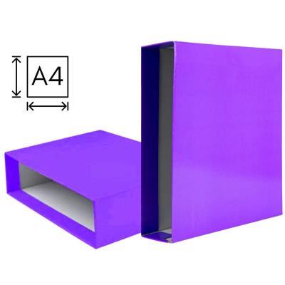 CAJA PARA ARCHIVADOR LIDERPAPEL A4 LOMO 75 MM. MORADO (64588) (0401417MO)