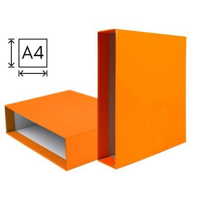 CAJA PARA ARCHIVADOR LIDERPAPEL A4 LOMO 75 MM. NARANJA (72781)