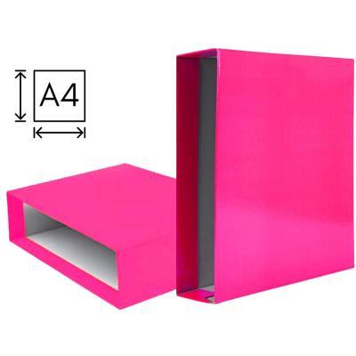 CAJA PARA ARCHIVADOR LIDERPAPEL A4 LOMO 75 MM. ROSA (64589) (0401417RS)