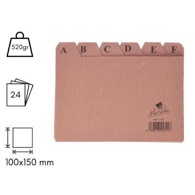 INDICES FICHERO CARTÓN LIDERPAPEL 100X150 MM. (3816)