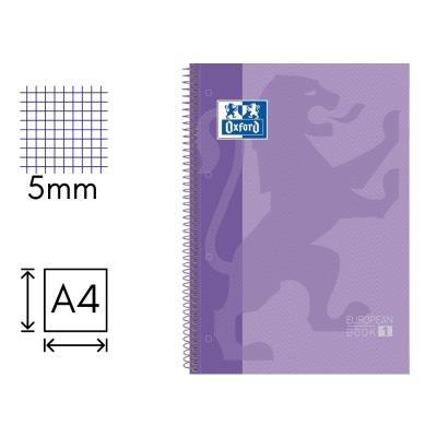 CUADERNO OXFORD EUROPEANBOOK 1 A4 80 H. 90 GRS. CDLA. 5 CON RECUADRO LILA (100430201)