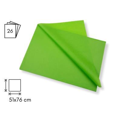 PACK DE 26H PAPEL SEDA COLOR VERDE