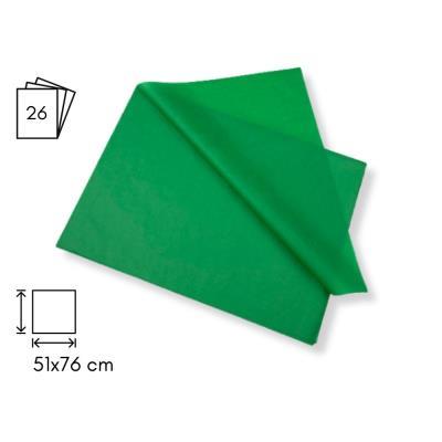 PACK DE 26H PAPEL SEDA COLOR VERDE FUERTE