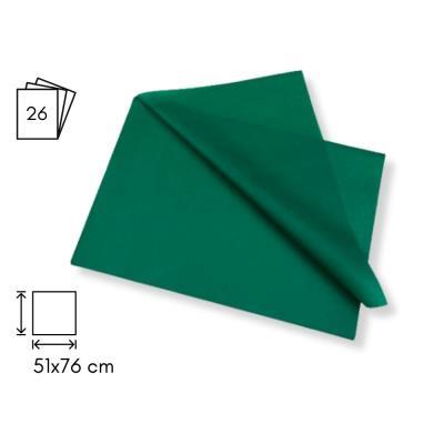 PACK DE 26H PAPEL SEDA COLOR VERDE OSCURO