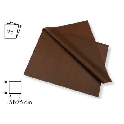 PACK DE 26H PAPEL SEDA COLOR MARRON OSCURO