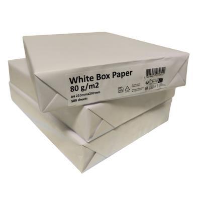 PAPEL FOTOCOPIADORA DIN A4 500 HOJAS 80 GRM WHITE BOX NAVIGATOR FOTOCOPIA,LASER, INK