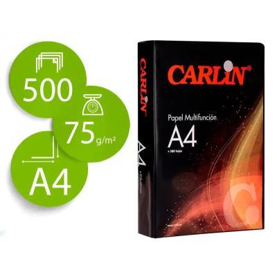 PAPEL FOTOCOPIADORA A4 CARLIN PAQ. 500 HOJAS  CAJA NEGRA