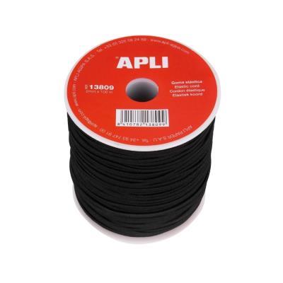 BOBINA DE GOMA ELASTICA NEGRA 2MM.X100M APLI