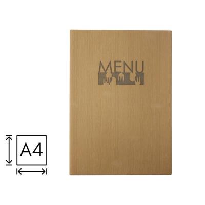 PORTAMENUS 22.5X32 CON 4 FUNDAS ACABADO BAMBOO LIDERPAPEL (PM04)