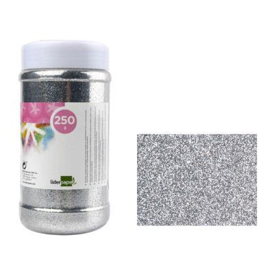 BOTE PURPURINA COLOR PLATA  250GR LIDERPAPEL