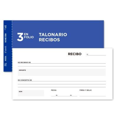 TALONARIO LIDERPAPEL RECIBOS 3/Fº ORIGINAL T136 SIN MATRIZ