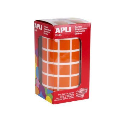 ROLLO GOMETS CUADRADOS MEDIANOS 15MM NARANJAS