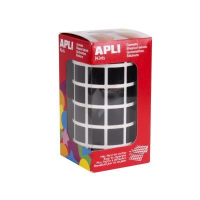 ROLLO GOMETS CUADRADOS MEDIANOS 15MM NEGROS