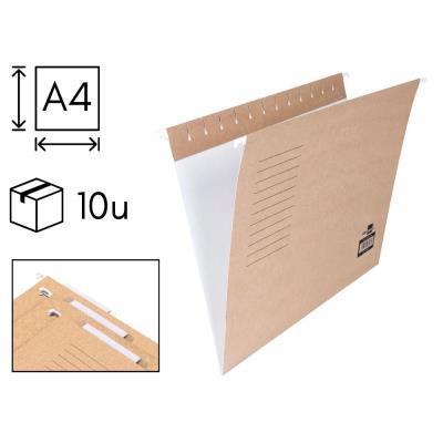 PAQUETE 10 CARPETAS COLGANTES A4 KRAFT LIDERPAPEL (26906)