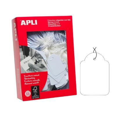 ETIQUETAS COLGANTES BLANCAS CON HILO 36 X 53 MM. 500 UNIDADES APLI  (00392) (0707415)