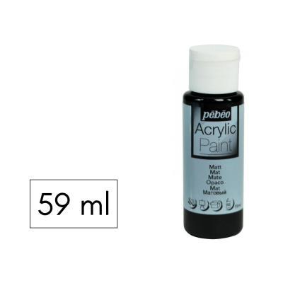 PINTURA ACRILICA 59ML MATE NEGRO PEBEO