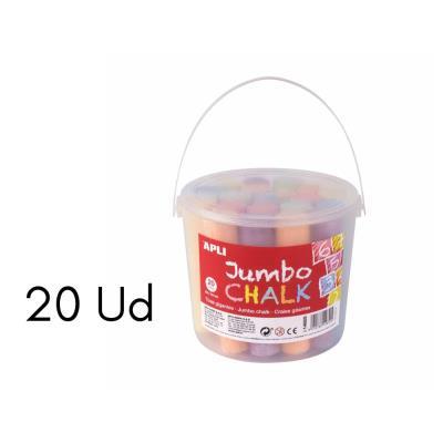 TIZAS JUMBO BOTE 20 UD. REDONDAS COLORES SURT. (014855) APLI