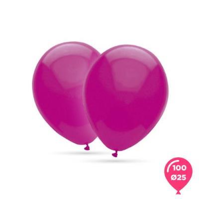 BOLSA 100 GLOBOS 25 CM FUCSIA 100% LATEX 10G  (50059)