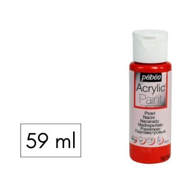 PINTURA ACRILICA 59ML NACARADO ROJO PEBEO