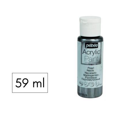 PINTURA ACRILICA 59ML NACARADO GRIS PEBEO