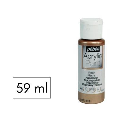 PINTURA ACRILICA 59ML NACARADO MARRON PEBEO