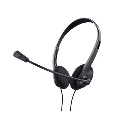 AURICULARES CON MICRÓFONO TRUST 24659 HEADSET CHAT  - CABLE JACK 3.5 -  NEGRO