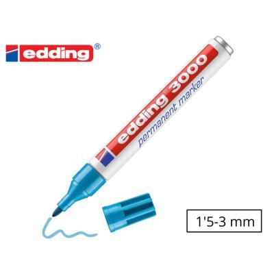 ROTULADOR PERMANENTE  P. CÓNICA FINA 3000 AZUL CLARO EDDING (103000-10)