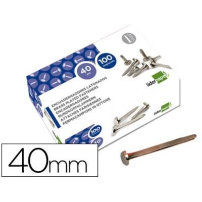 ENCUADERNADORES NIQUELADOS 40 MM LIDERPAPEL 100 UNIDADES.