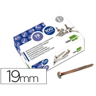 ENCUADERNADORES NIQUELADOS 19 MM 100UDS. LIDERPAPEL (02837)