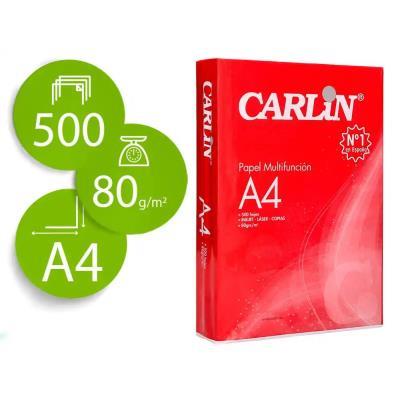 PAPEL,A4 FOTOCOPIADORA CARLIN 80 GRS. 500 HOJAS CAJA ROJA