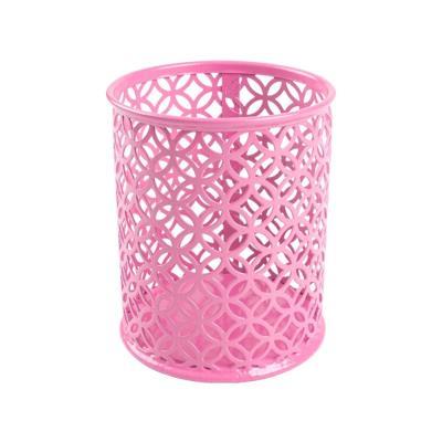 PORTALAPICES Q-CONNECT METAL REDONDO ROSA DIAMETRO 80 ALTURA 100 MM (KF11224)