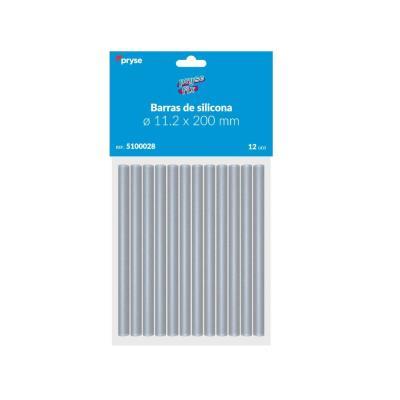 BARRA DE SILICONA TERMOFUSIBLE TRANSPARENTE 12 UDS. 11,2X200MM  PRYSE
