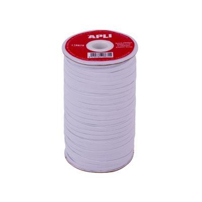 ROLLO GOMA ELASTICA BLANCA PLANA 5MM X100M (18675)