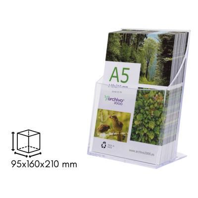 PORTAFOLLETOS TRANSPARENTE DE SOBREMESA A.2000 PREMIUM DIN A5 VERTICAL (6142 CS TP)