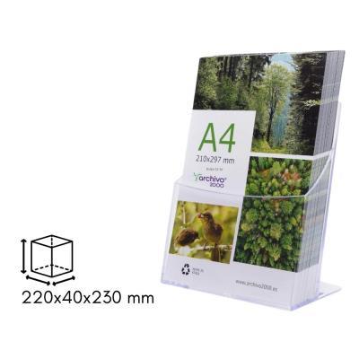 PORTAFOLLETOS TRANSPARENTE DE SOBREMESA A.2000 PREMIUM DIN A4 VERTICAL (6143 CS TP)