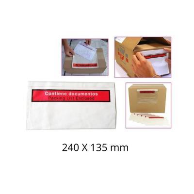 SOBRE ADHESIVO PORTADOCUMENTOS PAQUETERÍA 240X135 MM. CAJA DE 250 UDS. SAM (999007)