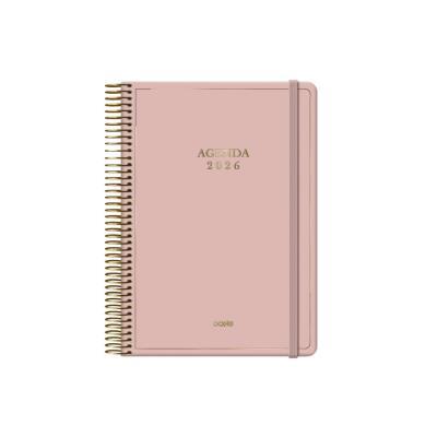 AGENDA ESPIRAL ROSA DOHE A5  2026 VELVET CARTON IMPRESO PLASTIFICADO  D/P