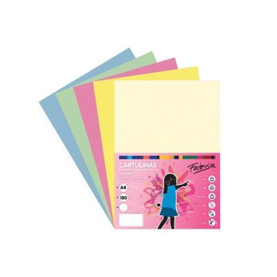 CARTULINA A4 180GRS SURTIDO 5 COLORES PASTEL PACK 50UD (15448)