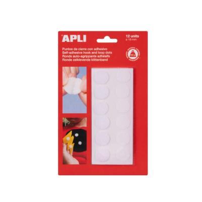 PUNTOS ADHESIVOS DE CIERRE VELCRO BLANCOS APLI 19MMX12UNI (13659)