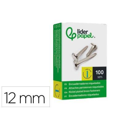 ENCUADERNADORES NIQUELADOS 12MM LIDERPAPEL (02830)